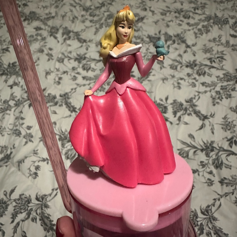 Princess Aurora Pink Spiral Straw Cup Disney Park Exclusive - Picture 2 of 5
